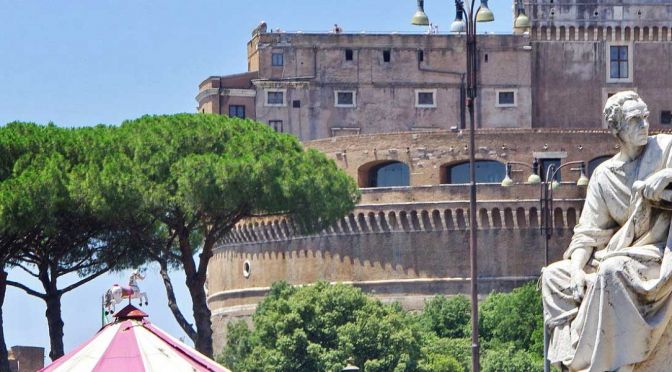 One day in Rome - Cruise itinerary - depicts Castel Sant'Angelo and statue