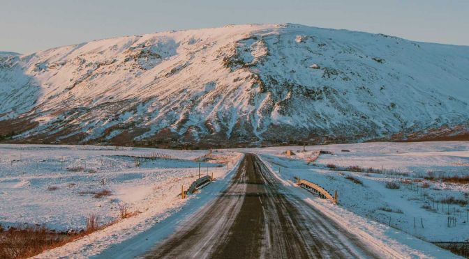 The Golden Circle Route Iceland - Shows snowy mountain scenery