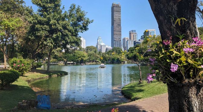 One day in Bangkok itinerary - Shows Lumphini Park lake
