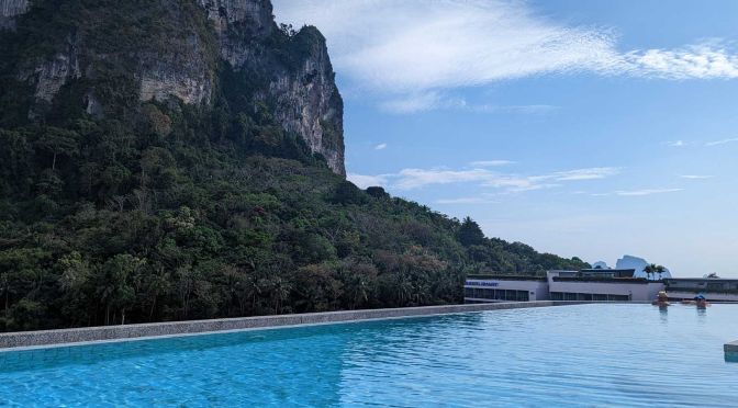 Where to stay in Ao Nang - Shows a stunning infinity pool in Ao Nang