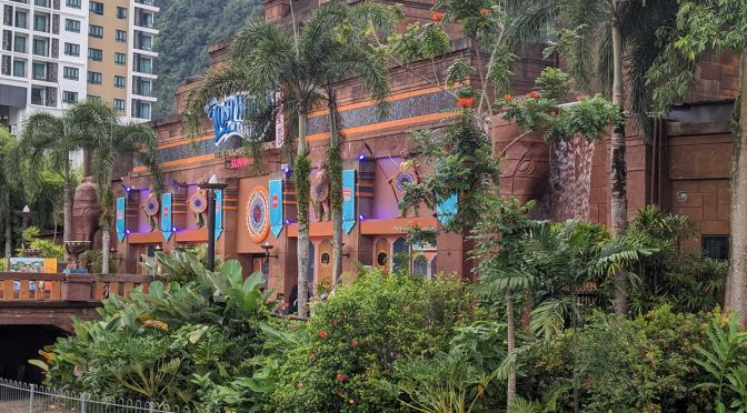 shows the main entrance to the Lost World of Tambun theme park, Ipoh